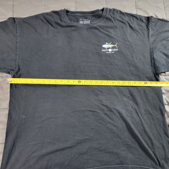 Salty Crew Mens 2Xl Black Short Sleeve T Shirt Chasing Tail Fish Fishing Casual - Picture 8 of 11